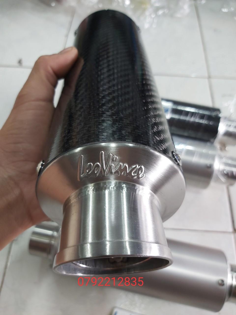 [HCM]Lon pô levince carbon kèm tiêu pat lò xo đầy đủ gắn vừa các dòng xe máy