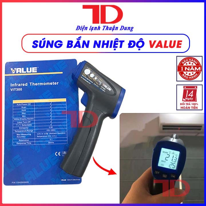 Máy bắn nhiệt độ hồng ngoại không tiếp xúc - điện lạnh thuận dung