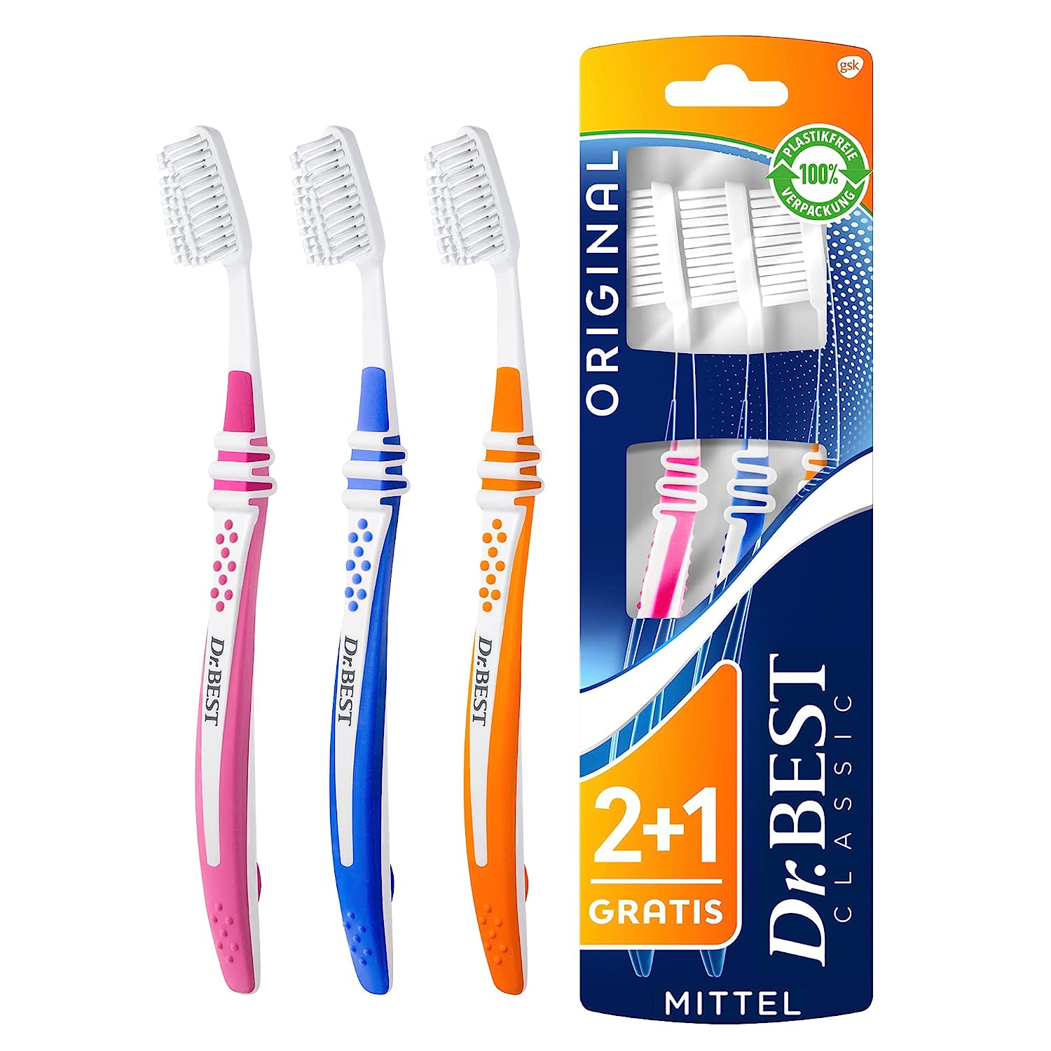 Sét 3 bàn chải đánh răng dr.best original của đức