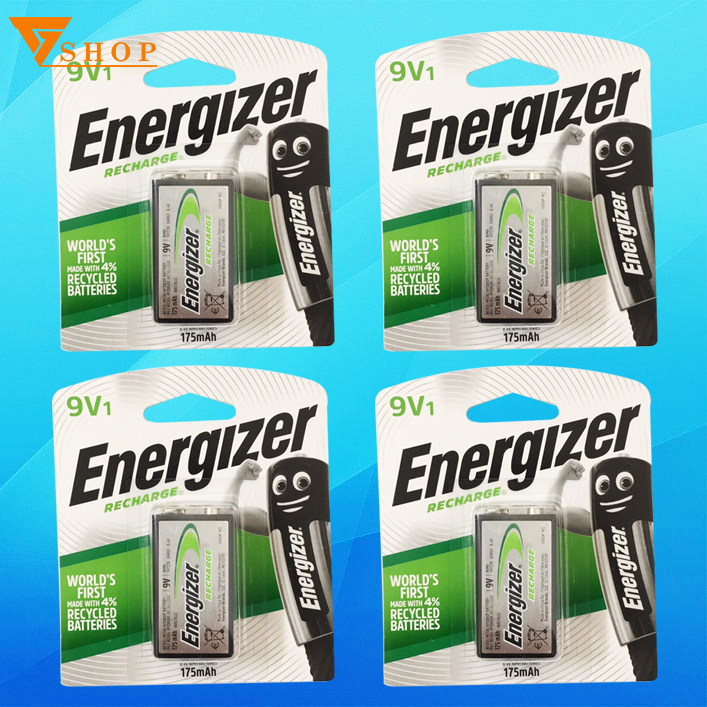 4 Vỉ Pin sạc 9V Energizer 175mAh  (pin sạc vuông )