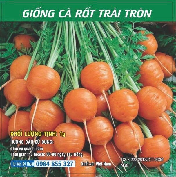 Hạt giống Cà rốt trái tròn - Hạt Giống Cà rốt Baby