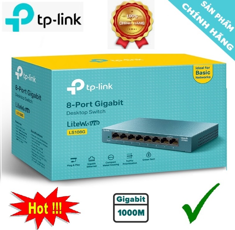 Bảng giá Bộ chia mạng Switch 8 Cổng TPLink LS108G Gigabit Vỏ kim Loại Phong Vũ