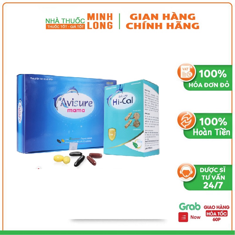 Bộ đôi Vitamin tổng hợp Avisure Mama - Canxi tự nhiên Avisure Hical dành cho phụ nữ mang thai và cho con bú