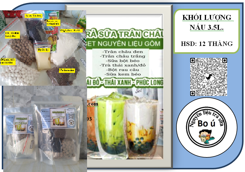 Sét trà sữa thái đỏ 5 ly (4 món trắng, đen, sữa, trà) 34K