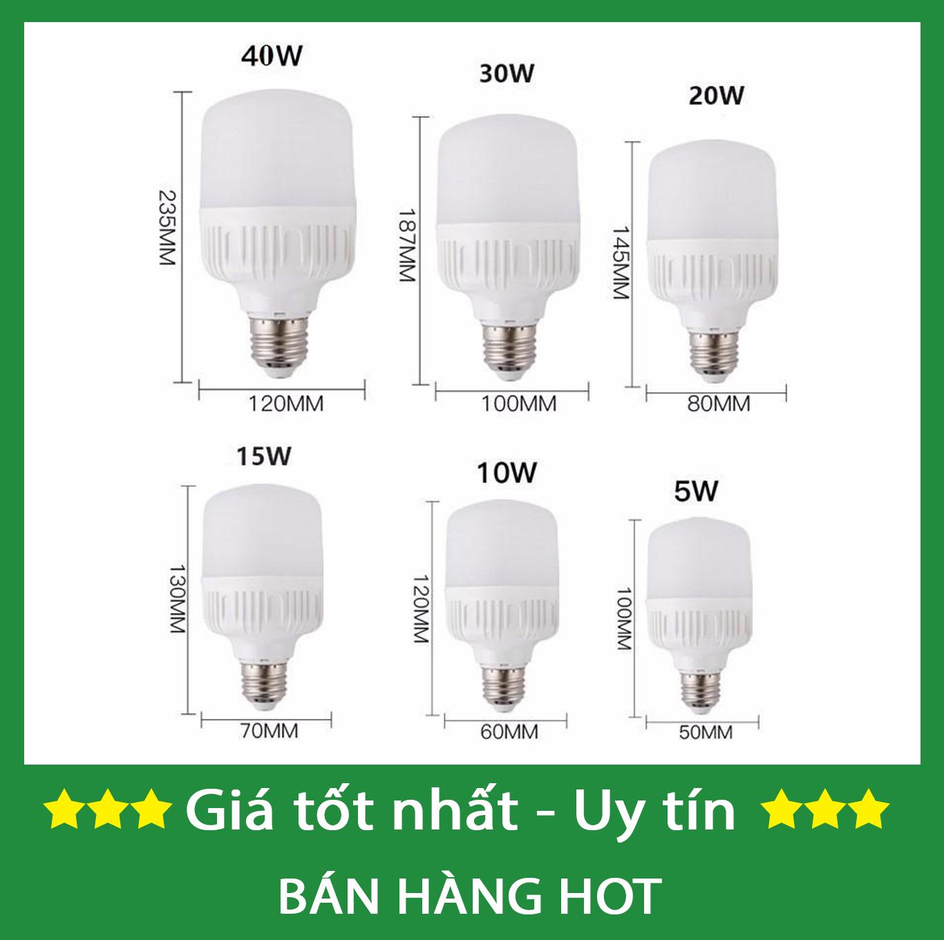 [Hàng bán chạy giá sĩ] Bộ 10 bóng đèn led 40w (ánh sáng trắng / ánh sáng vàng)