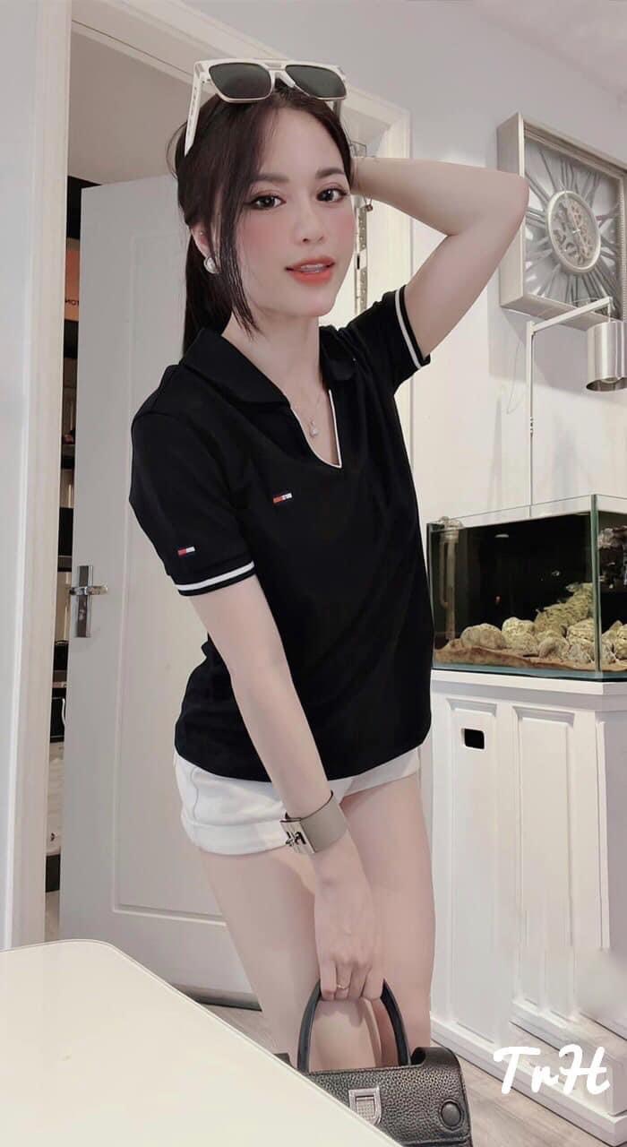 Áo Polo Nữ Cổ Phối Viền Chất Cá Sấu Poly Hàng Đẹp Đủ Size