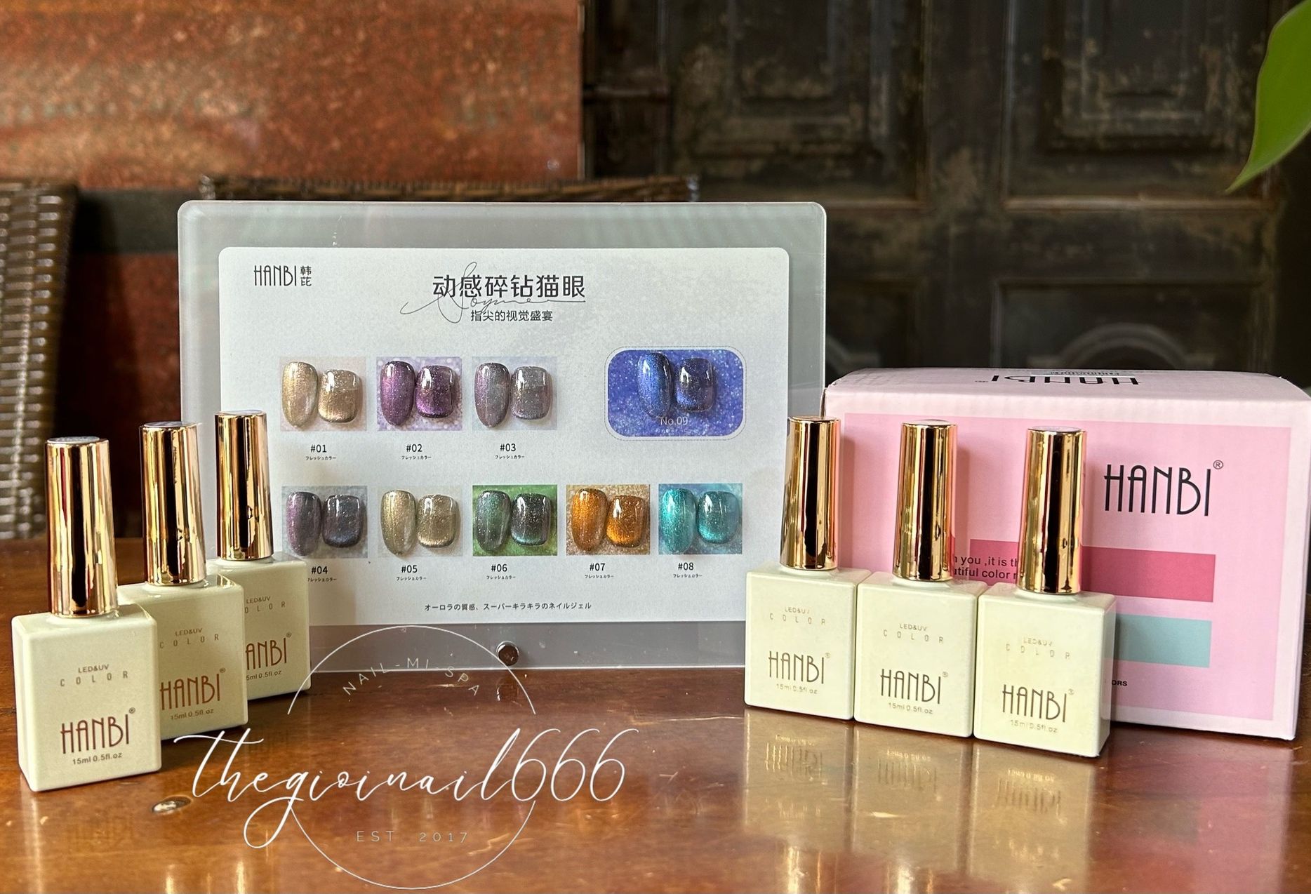 Set mắt mèo thạch nhũ 9D tone Galaxy mới (9 chai)