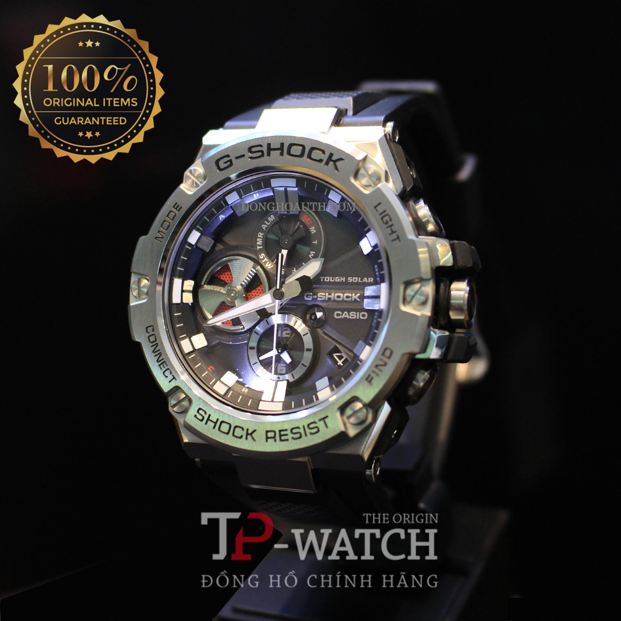 [BH 5 NĂM] Đồng hồ nam Casio G-Shock GST-B100-1ADR BLUETOOTH  NĂNG LƯỢNG MẶT TRỜI  GST-B100-1A