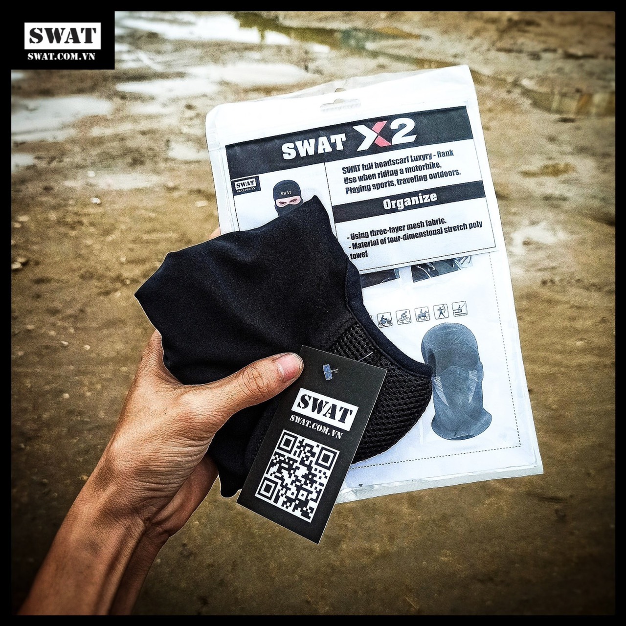 KHĂN TRÙM NINJA SWAT 2 LỚP CAO CẤP X2 ( DANH RIÊNG CHO PHƯỢT THỦ)