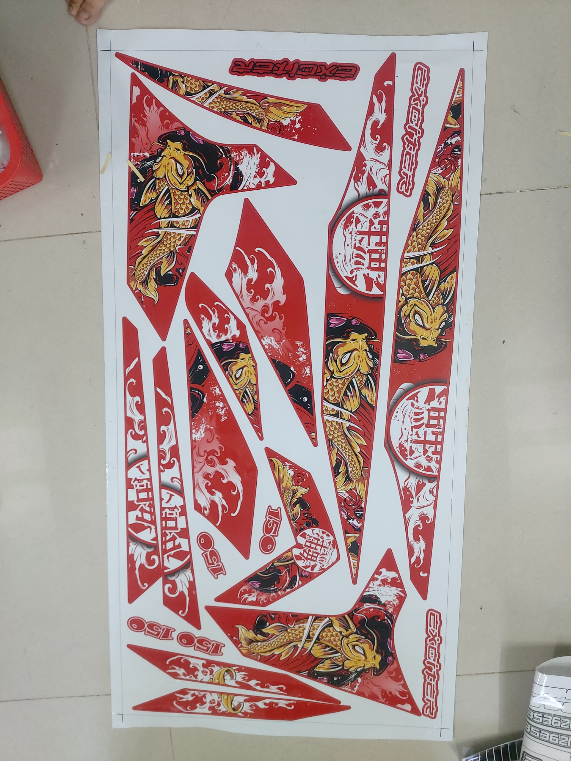 Tem xe exciter 150 mẫu cá chép 2019