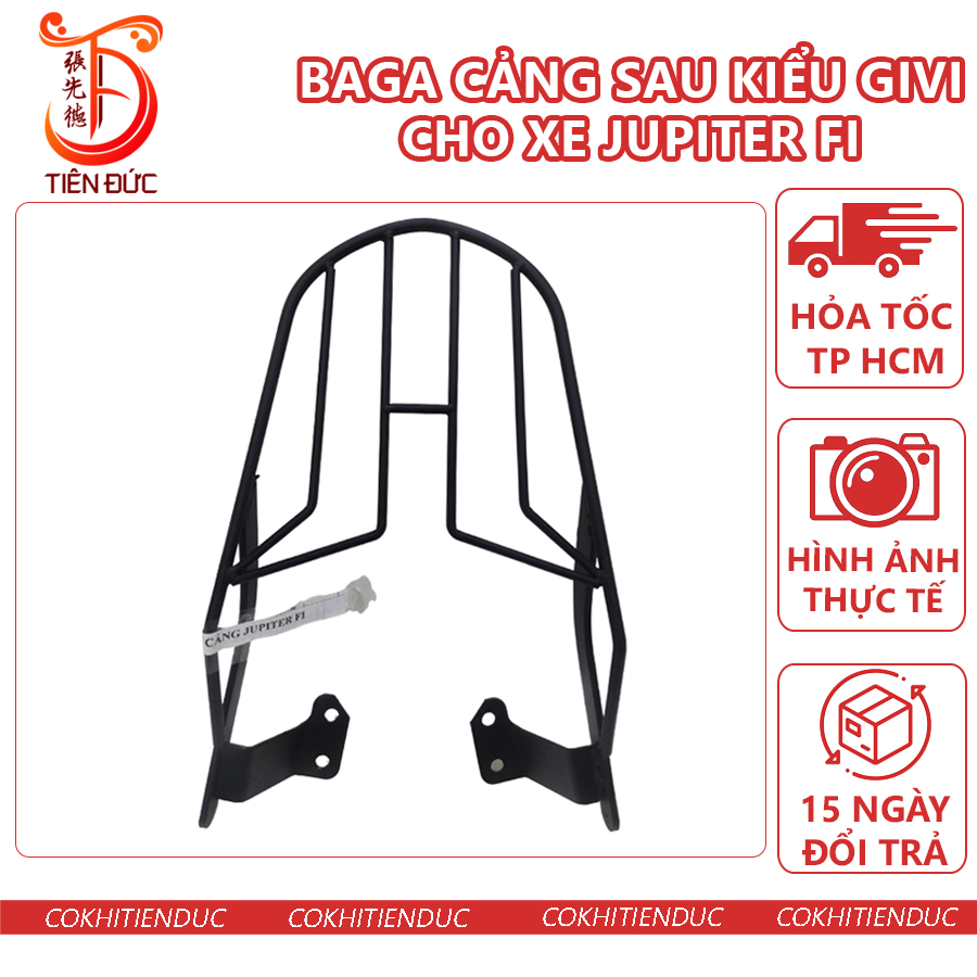 Cảng givi xe jupiter fi đen sơn tĩnh điện ba ga baga tay dắt tay nắm sau kiểu tay xách cản gi vi