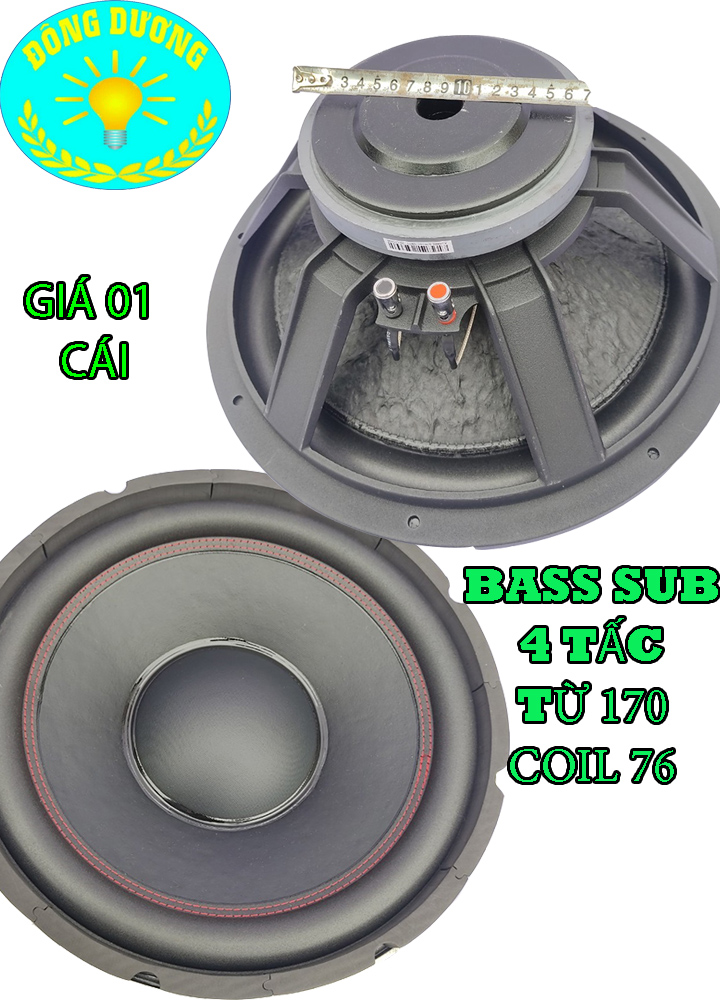 CỦ SUB RỜI 4 TẤC VIỀN CHỈ ĐỎ CÔN 76 TỪ 170 -LOA SIÊU TRẦM 40 - GIÁ MỘT LOA