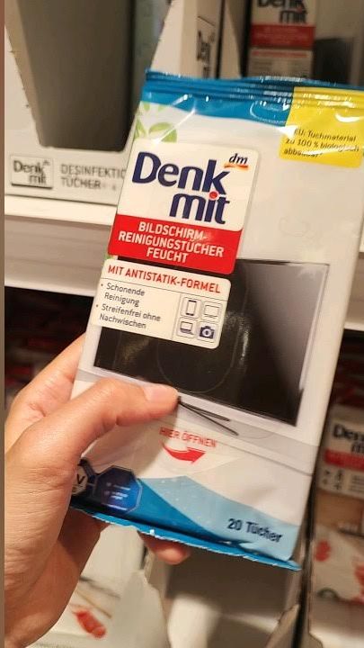 Khăn ướt chuyên dụng lau màn hình Tivi/ Máy tính/ Máy ảnh... Denkmit nội địa Đức