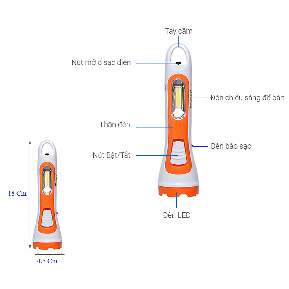 ĐÈN PIN SẠC COMET CRT453