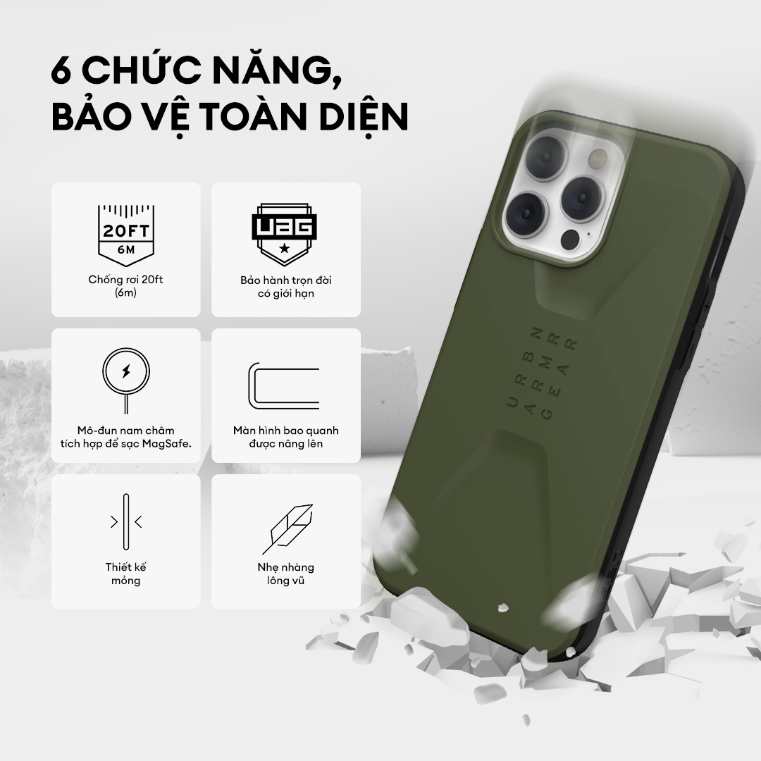 Ốp Lưng UAG CIVILIAN W MAGSAFE Cho iPhone 14 Plus [6.7 INCH]