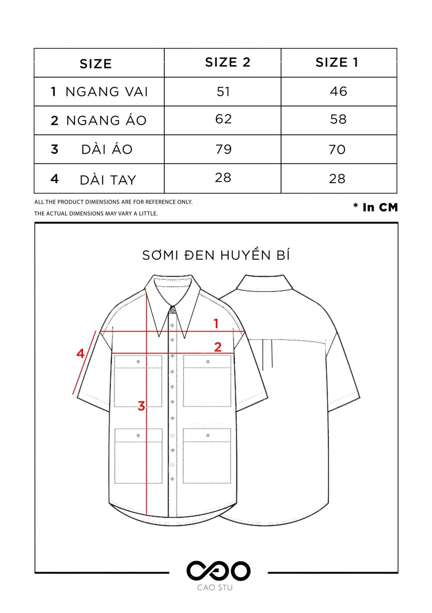 Áo sơ mi đen huyền bí Cao Stu