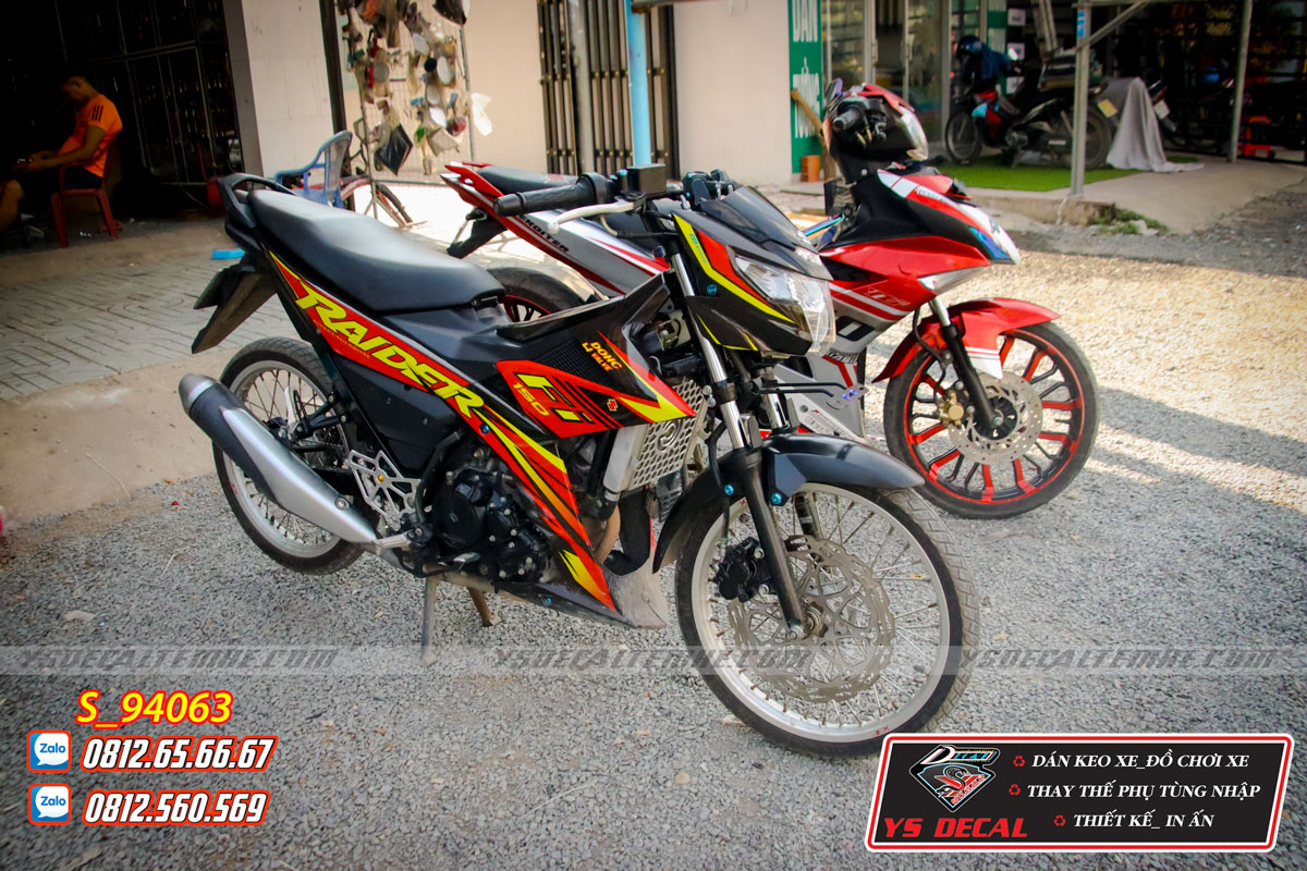Tem trùm Raider Fi đỏ đen