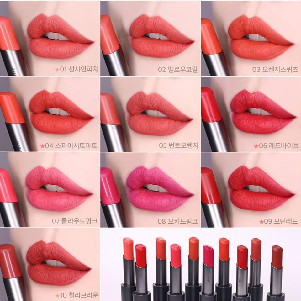 [HCM]SON THỎI VỎ ĐEN INNISFREE REAL FIT LIPSTICK (Ib chọn màu)