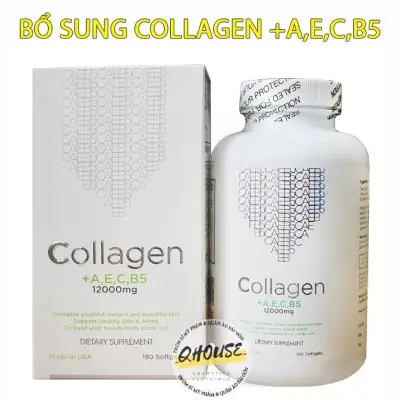 Viên Uống Collagen + AEC B5 12000MG USA - Đẹp da, ngăn ngừa lão hóa