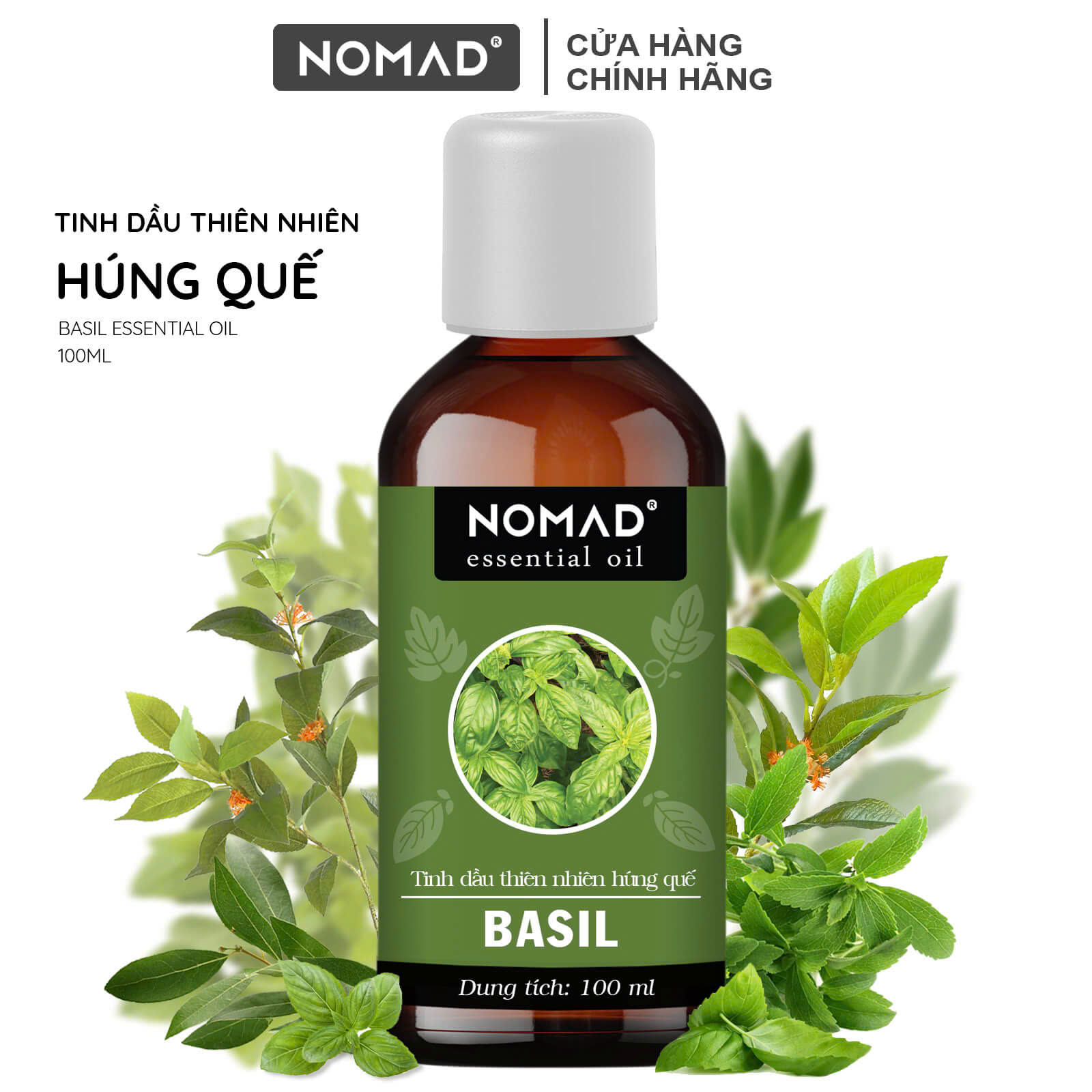 Tinh Dầu Húng Quế Nguyên Chất Nomad Essential Oils Basil