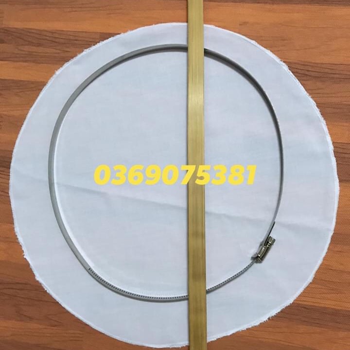 Dụng cụ tráng bánh cuốn tại nhà gồm 2 vải tròn vắt sổ đai 21-26 và que lấy bánh tặng kèm công thức