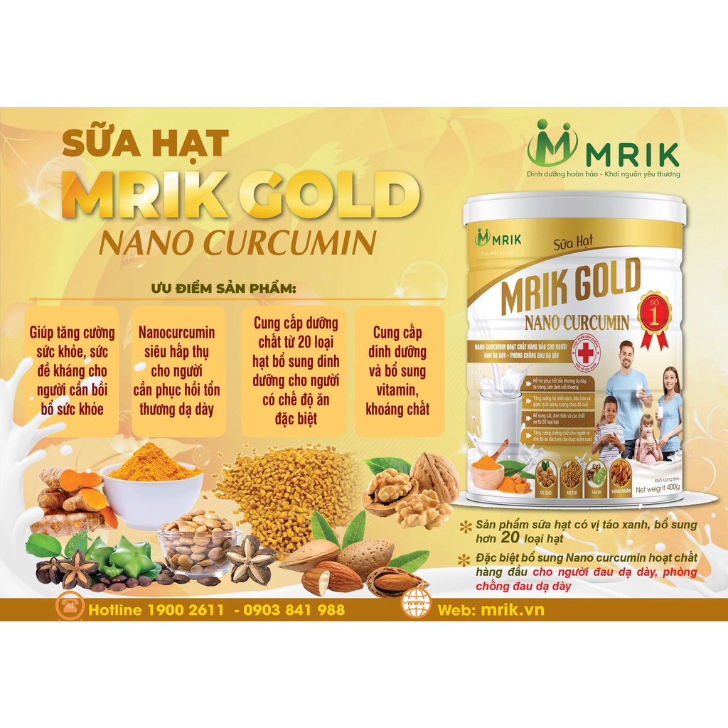 Sữa hạt MRIK GOLD (Nano Curcumin)