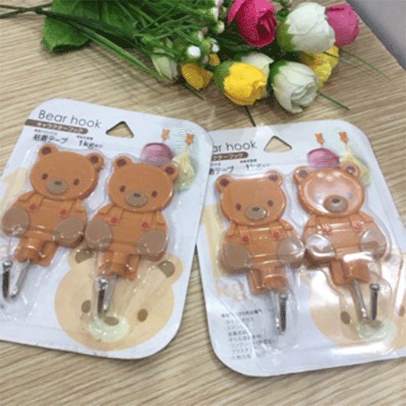 Set 2 móc dán hình gấu BEAR HOOK hàng nội địa Nhật Bản