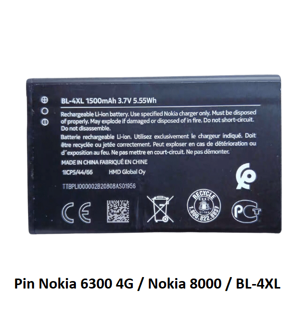 Pin điện thoại nokia 6300 4g / nokia 8000 / bl-4xl