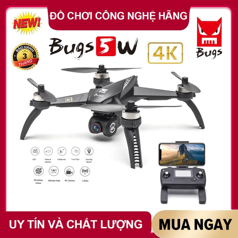 [ PHIÊN BẢN MỚI ] Flycam MJX Bugs 5W [ 4K ] WIFI FPV 5G - Động cơ không chổi than, Camera 4K cao cấp