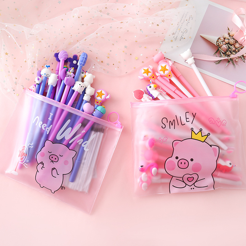 Combo 10 ~ 20 Bút Viết Siêu Cute Mực Đen + Quà Tặng