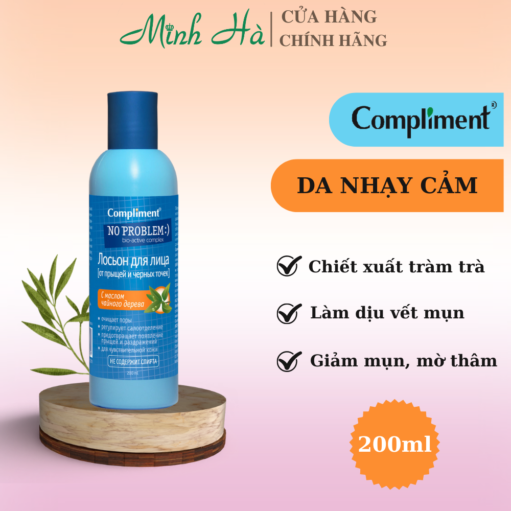 Nước hoa hồng Compliment No Problem 200ml giúp làm sạch da và giảm mụn