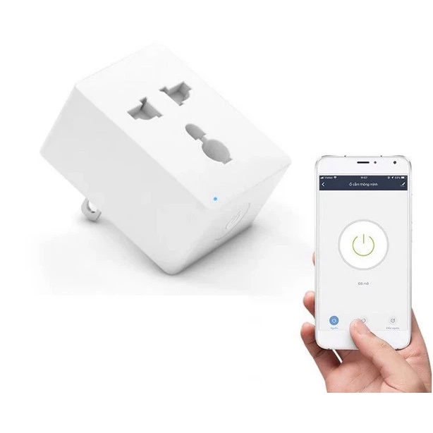 Ổ Cắm Điện Đa Năng Thông Minh 3 Chấu Chịu Tải Wifi Rạng Đông Hẹn Giờ Bật Tắt Tự Động