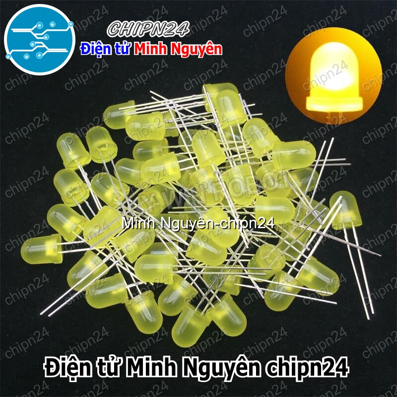 [10 con] (TK3) Led 8mm Vỏ Đục Màu ra Màu (Đỏ/Vàng/Xanh Lá/Dương/Trắng) - [Chọn Loại] - HHH.00194