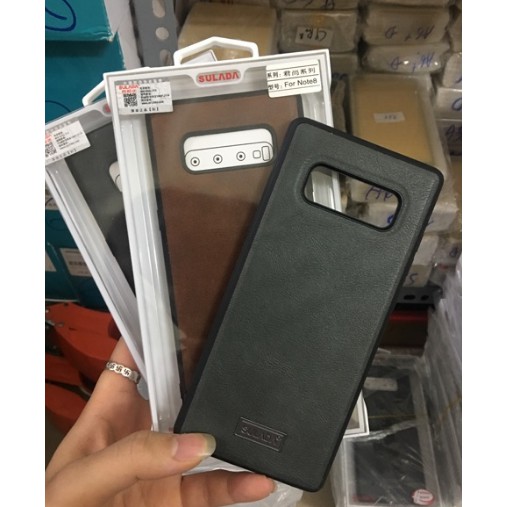 Ốp lưng Sulada da cho Samsung Note 8, da cao cấp, bảo vệ mặt lưng máy