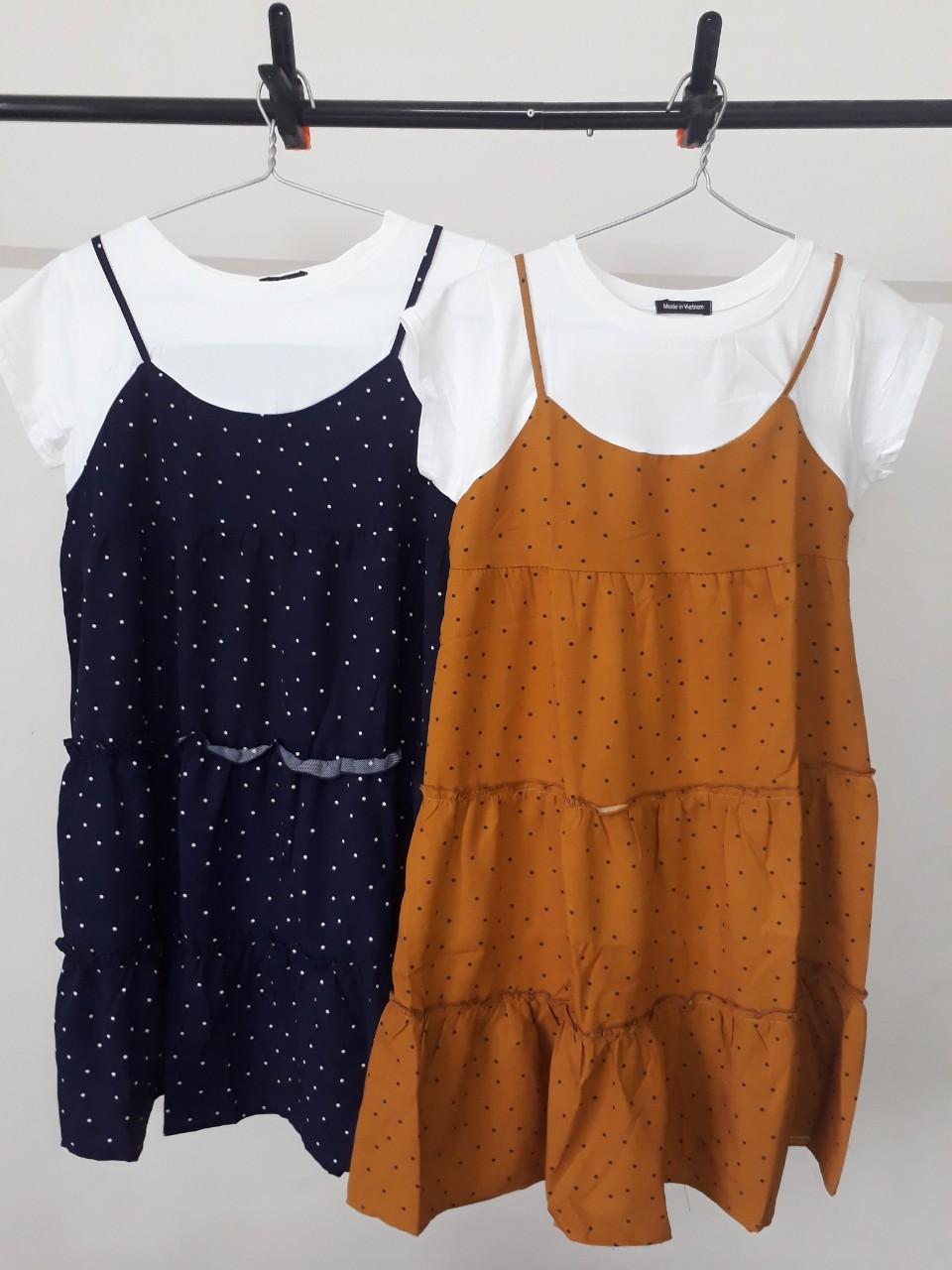 Váy Bầu chấm bi Xinh