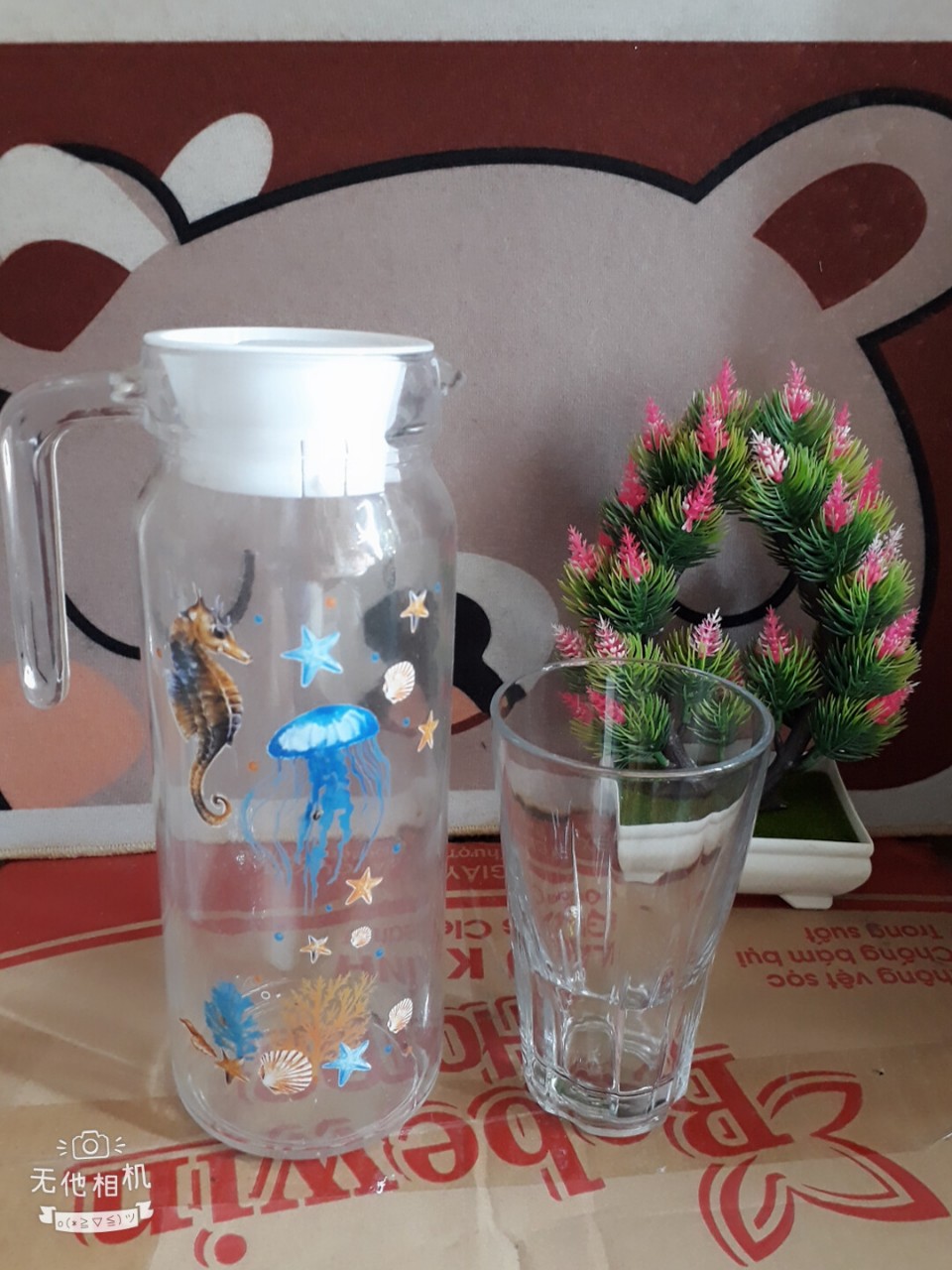 [HCM]BÌNH THỦY TINH KÈM LY DUNG TÍCH 1L
