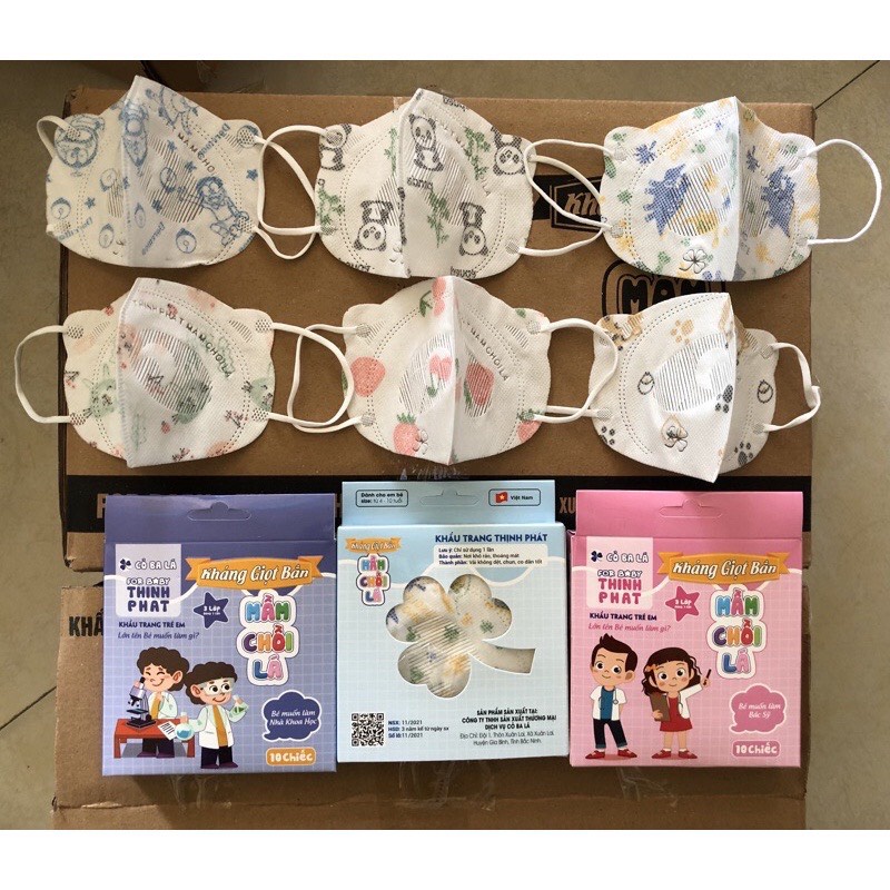 Khẩu trang Mầm chồi lá Thịnh Phát cho bé (hộp 10 chiếc)