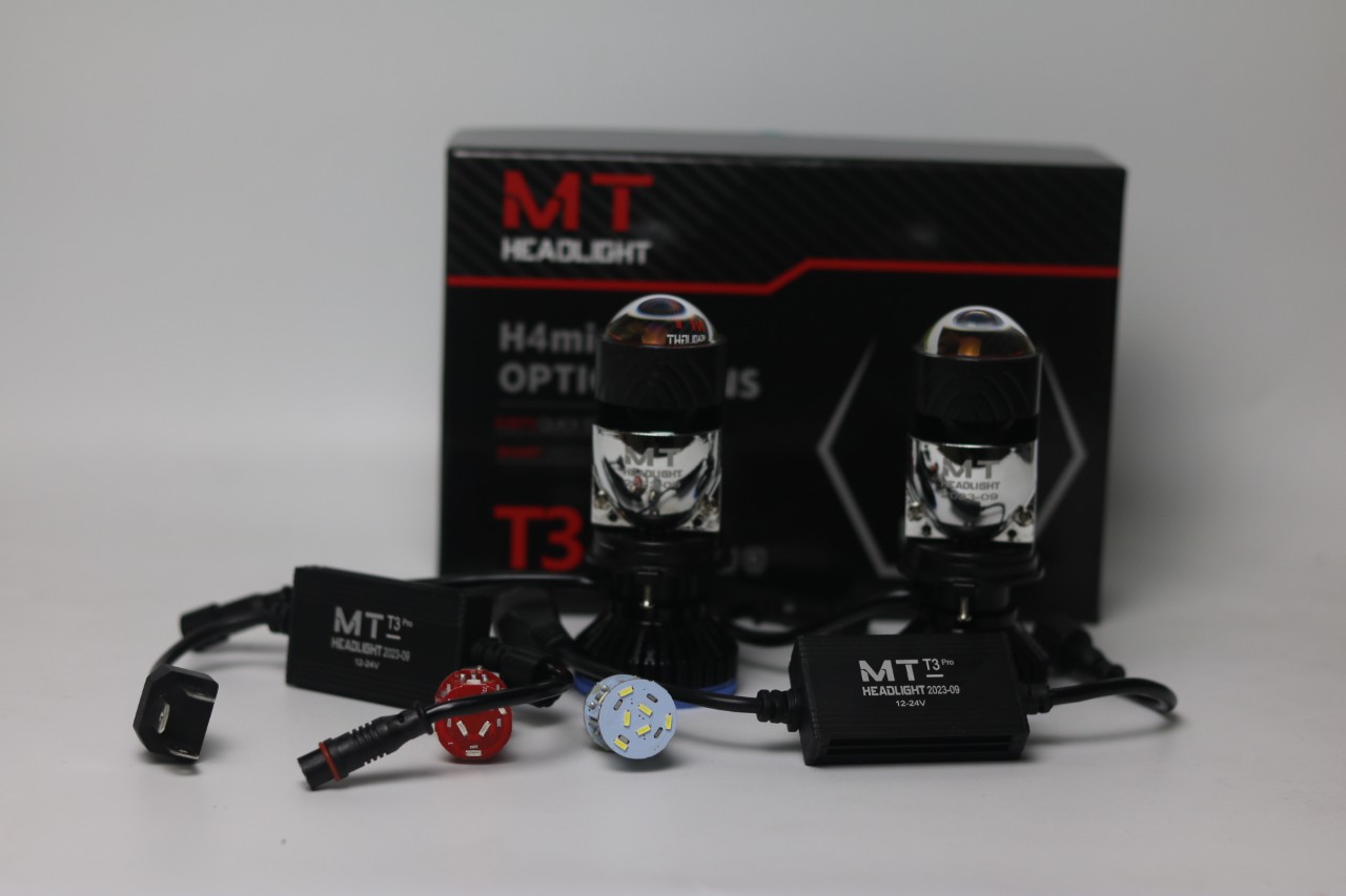 [Tặng hậu audi] Bi led pha mini T3 mới BMA 70W chân H4, bản nâng cấp với nhân trợ pha siêu sáng
