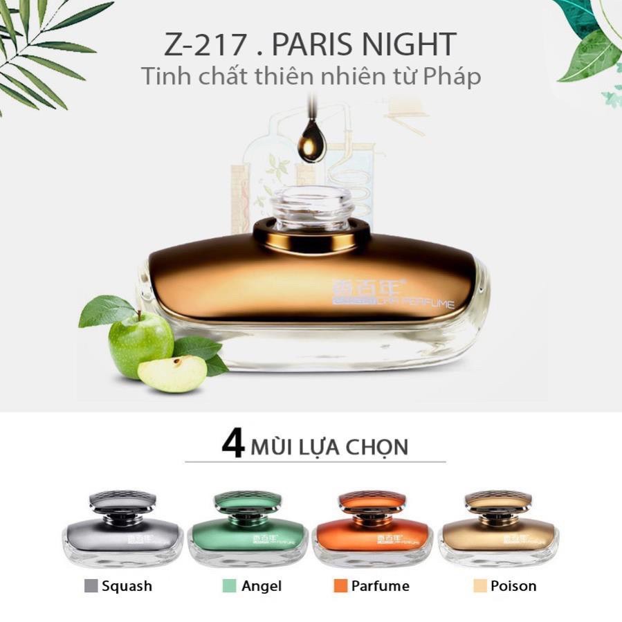 Nước hoa ô tô CARORI PARIS NIGHT 35ml Z-217 được lấy cảm hứng từ thành phố Paris thơ mộng tạo hương thơm tự nhiên, dịu nhẹ, tăng endorphin tự nhiên làm bạn thấy thoải mái thư thả trên những chuyến đi