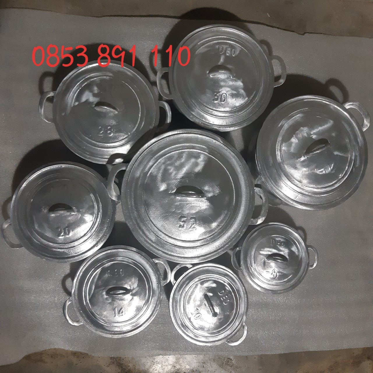 Nồi gang đúc ( THỦ CÔNG NGUYÊN KHỐI LÀNG NGHỀ ) Cỡ nồi từ số 8 - 170
