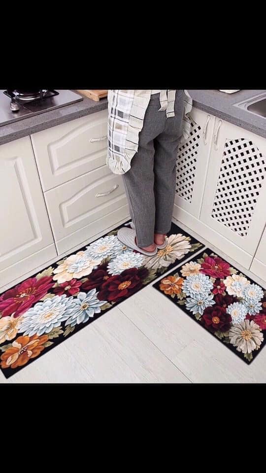BỘ 2 THẢM BẾP 3D CHỐNG TRƠN TRƯỢT