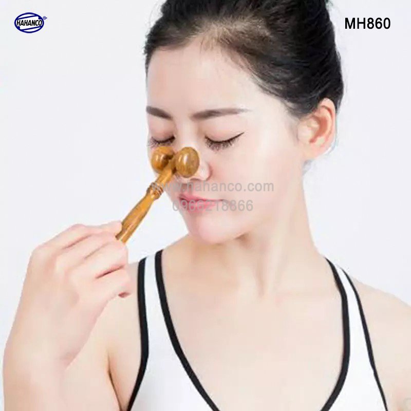 Cây lăn masage mặt mũi bằng gỗ thơm Bách xanh