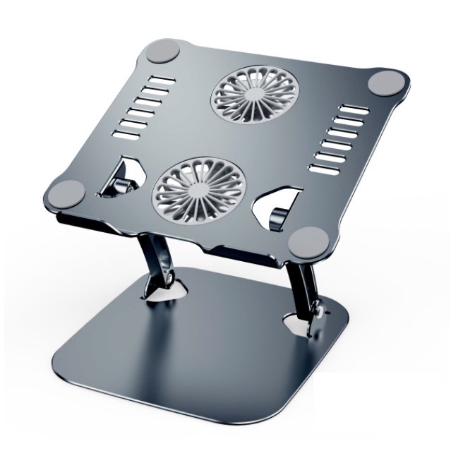 Đế tản nhiệt LAPTOP nhôm tích hợp quạt tản nhiệt đèn led gấp gọn điều chỉnh độ cao cho Macbook iPad 11-17 Inch T619