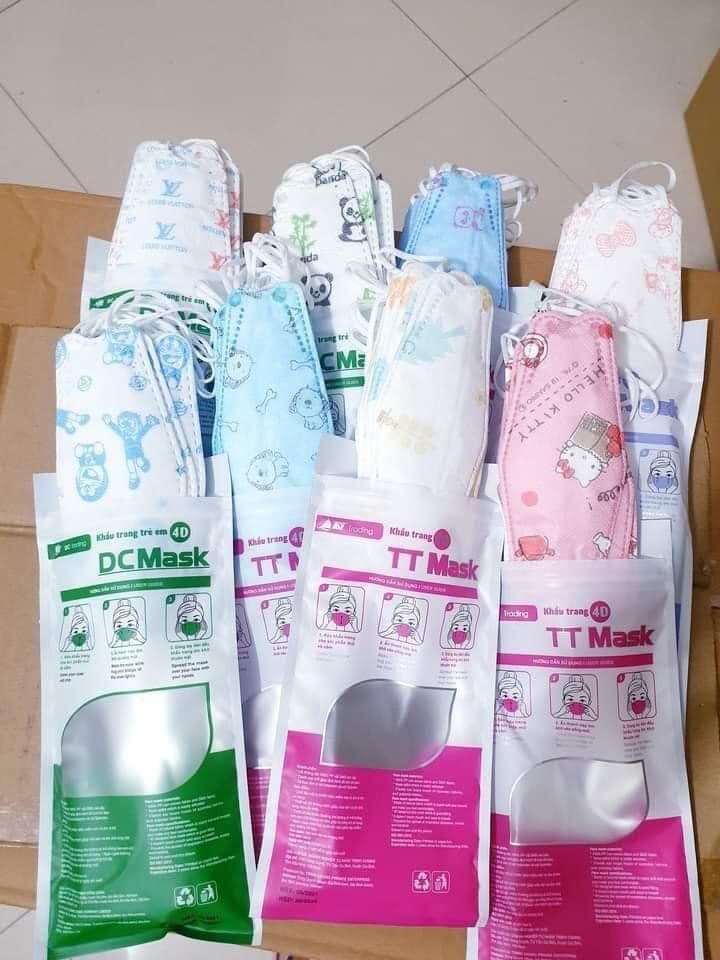 {COMBO 50 Cái } Khẩu Trang Cho Bé 4D KF94 Hoạ Tiết Bé từ (0-2 tuổi)