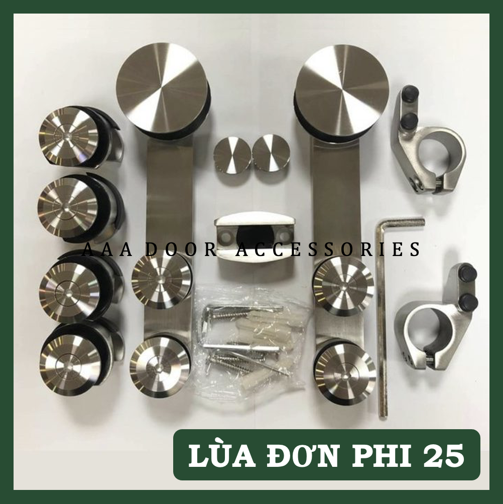 Bộ lùa đơn phi 25 - Lùa kính bánh xe đơn phi 25 VVP (hàng dày)