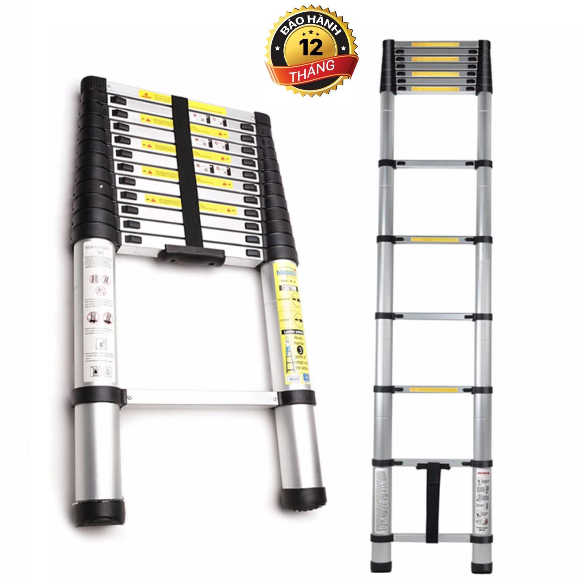Thang Nhôm Rút Gọn 3.8m Cao Cấp Chịu Tải 150kg