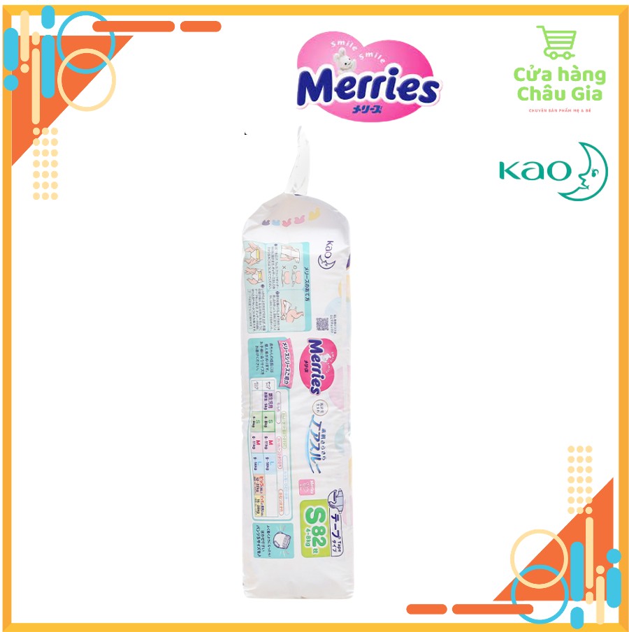 [FREESHIP 50K] [Nhập Khẩu Chính Hãng KAO] Tã/bỉm dán Merries nội địa nhật bản nhập khẩu Size S82