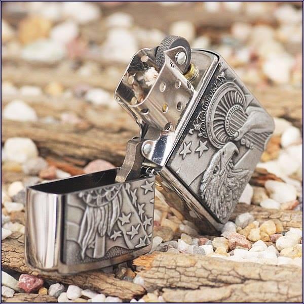 Zippo 20895 - Zippo Something Patriotic Emblem Brushed Chrome