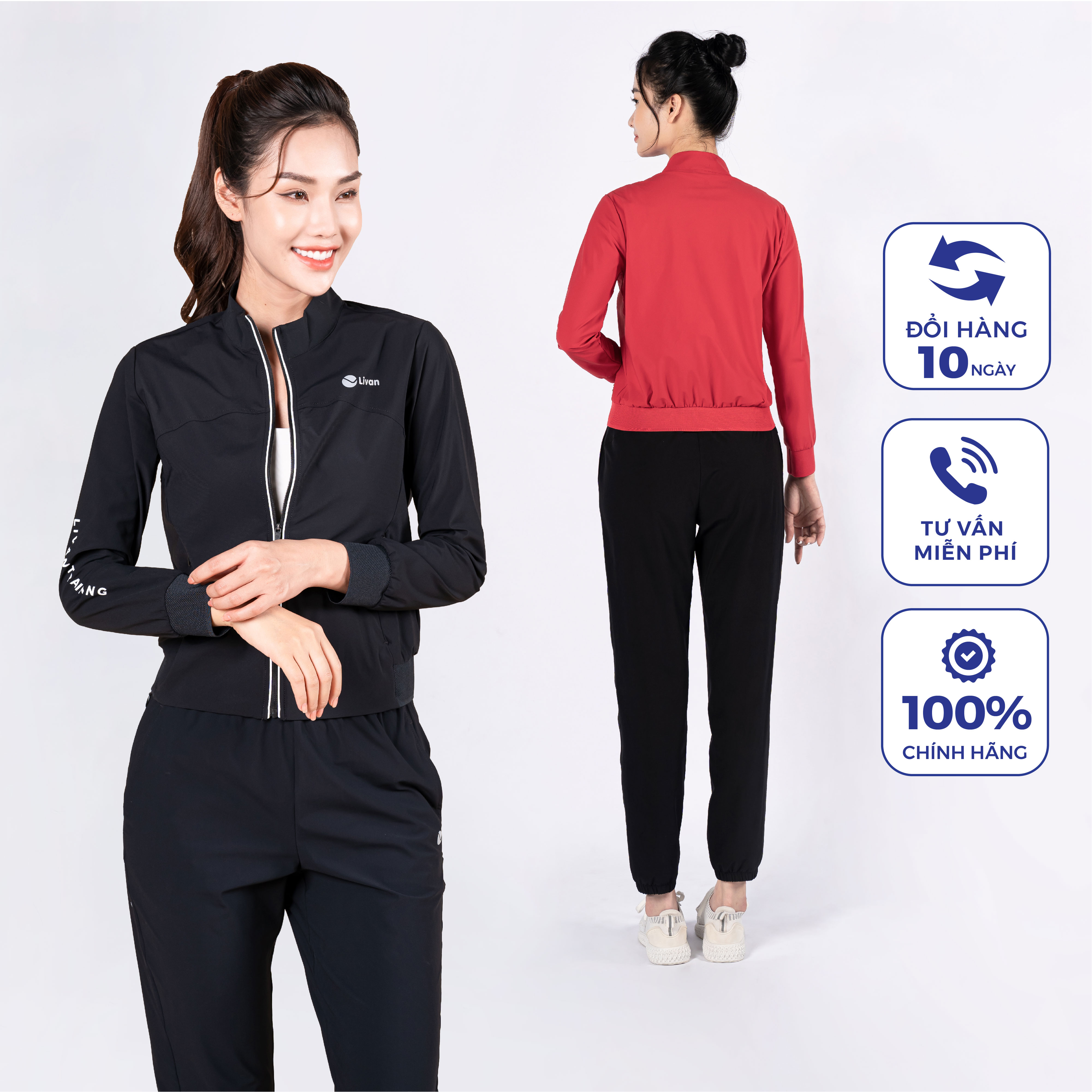 Áo Jacket Nữ 1 Lớp Mềm Mịn Co Giãn Livan Sport Cao Cấp