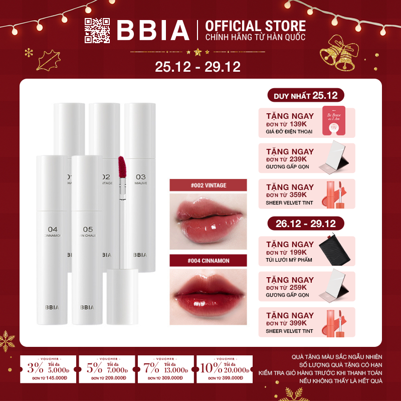 Son Tint Bóng Bbia Glow Lip Tint 3.2g ( 5 Màu )